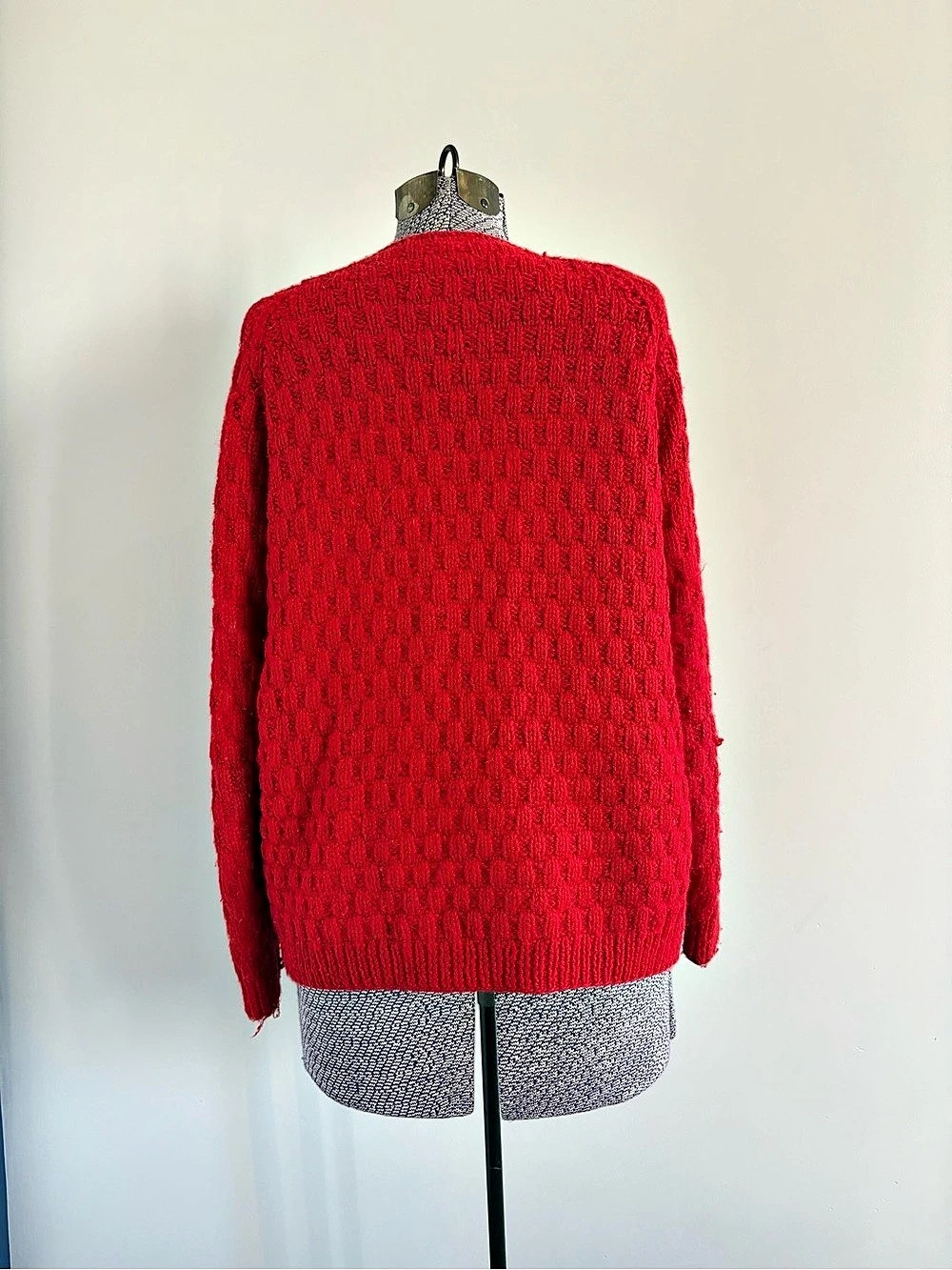 Red Button-Front Cardigan - Picture 2 of 3